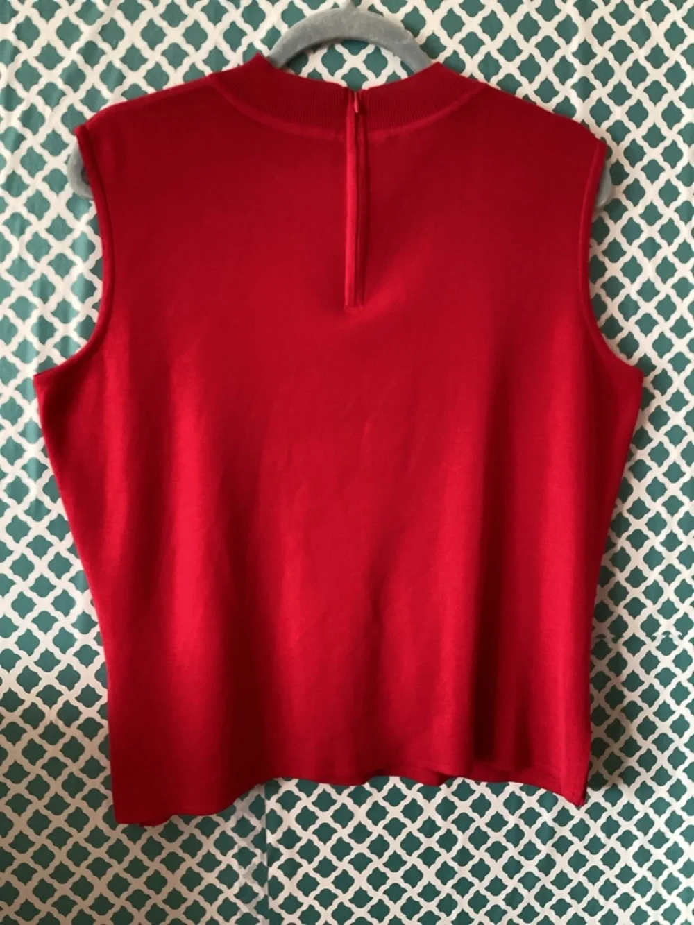 Ming Wang Red Sleeveless Knit Shell size large - Picture 4 of 11